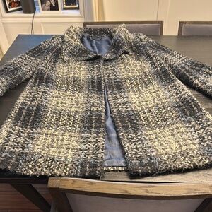 Plaid Women's Coat in Black and Gray